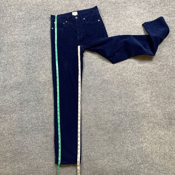 J Crew Pants Womens 25T Tall Blue Vintage SLIM Straight Corduroy Mid Rise Pocket - Picture 6 of 12